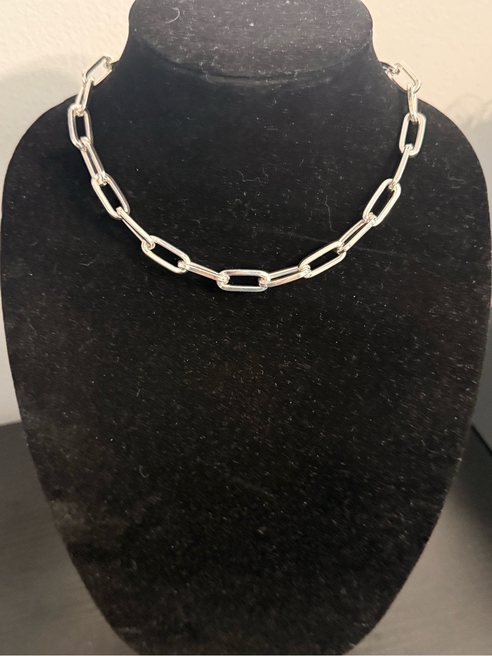 LOFT Silver Rectangular Link Necklace
